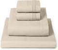 Mellanni Twin Sheet Set - 4-Piece Iconic Collection Bedding, (Including 2 Pillowcases), 16-Inch Deep Pocket, Easy Care, Extra Soft, Cooling Sheets, Brushed Microfiber - Beige