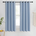 NICETOWN Blackout Short Curtain 63 inches Long for Windows, Thermal Insulated Curtain Grommet Room Darkening Window Treatment for Bedroom/Living Room, 1 Panel, W46 x L63, Vintage Blue