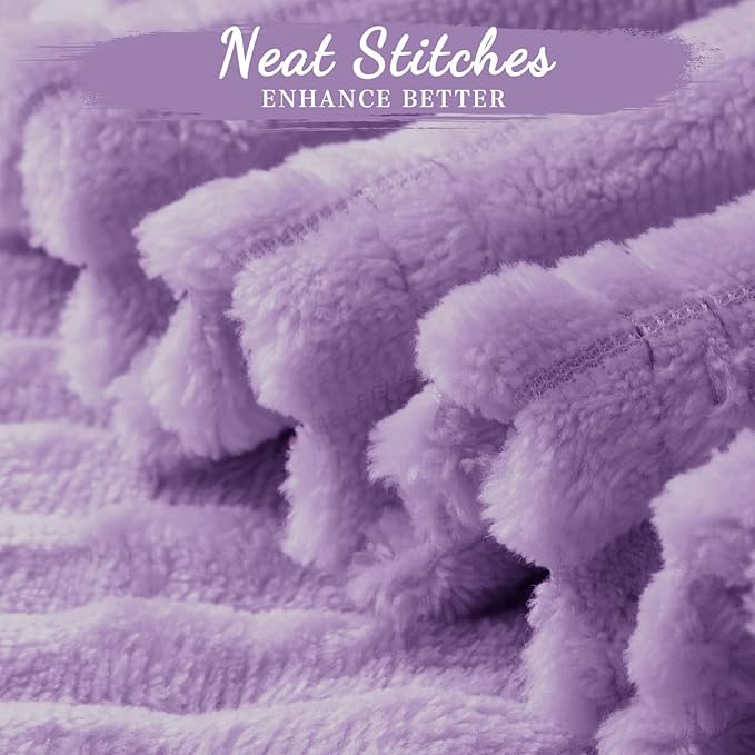 Buryeah 12 Pcs Flannel Throw Blanket Bulk 50 x 60 in Sleepover Blanket Outdoor Wedding Throw Lightweight, Oeko-tex Standard 100 Certified for Sofa Homeless Gifts (Pale Purple)
