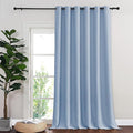 NICETOWN Room Divider Curtain 132 Inches Long, Wide Blackout Sliding Door Curtain for Bedroom, Room Darkening Privacy Window Curtain for Patio Door (1 Panel Set, Vintage Blue, 80 x 132 Inch)