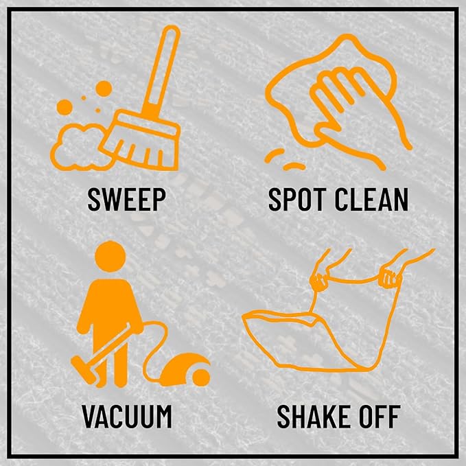 Ottomanson 2' x 36' Hallway Runner with Scraper Pile Extra Durable Non-Slip Rug Mat for Indoor & Outdoor Use - Ideal for Kitchen, Entryway, Patio & Garage - High-Traffic Carpet, Black
