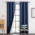 RYB HOME PM 2.5 Filter Curtains for Living Room/Bedroom, Soundproof Blackout Large Window Curtains for Dust Sandstorms Smog Pollen Odor Filtering, Navy Blue, W42 x L84 inch, 2 Panels
