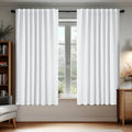Deconovo Blackout Curtains, Thermal Insulated, W70 x L63 2 Panels, Back Tab, Machine Washable, Room-Darkening Drapes for Bedroom/Living Room Pure White