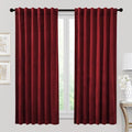 RYB HOME Red Velvet Curtains 72 inches - Room Darkening Curtains for Bedroom, Thermal Insulated Window Drapes, Width 52 x Length 72 inch, Ruby Red, 2 Panels