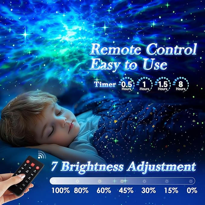 Star Projector Galaxy Projector for Bedroom, 15 White Noises+15 Colors Galaxy Night Light Projector for Kids Room,Bluetooth White Noise Machine for Sleeping Star Lights,Shower Lamp Gifts for Teen Boys