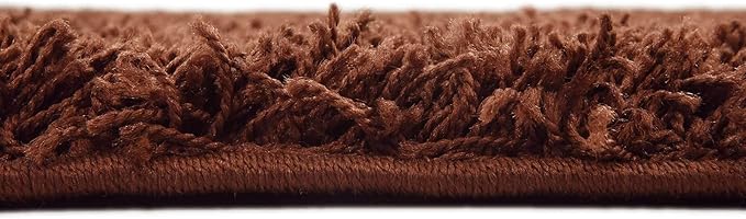 Unique Loom Solid Shag Collection Area Rug (8' Square, Chocolate Brown)