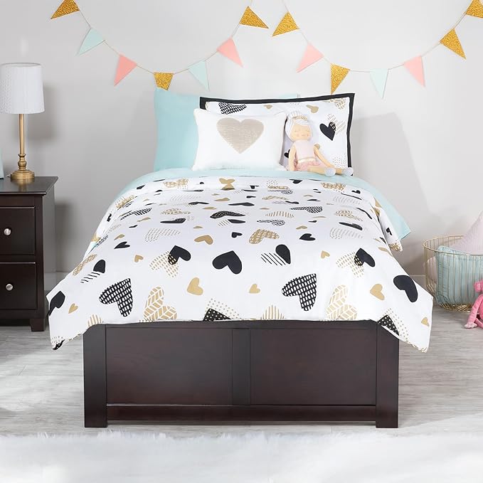 AFI Concord Twin Size Platform Bed with Footboard & Twin Trundle in Espresso