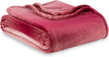 Berkshire Blanket-Classic Heavyweight Soft Printed VelvetLoft® Plush Blanket, Full/Queen Size Soft Fuzzy Warm Blanket for Couch Sofa Bed, Ombre Burgundy, 90in x 90in