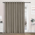 Macochico 100% Blackout Chenille Curtains for Sliding Door Thermal Insulated Noise Reducing Drapery for Living Room Bedroom Hotel, Grommet Curtains with Tieback, Light Taupe, 120" Wx96 L 1 Panel