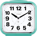 5.5" Large No Ticking Analog Alarm Clock,Silent Readable for Seniors,Easy to Set,Gradual Rise Alarm,Big Numbers,Gentle Wake,Snooze, Lighted on Demand,Battery Operated,Green