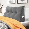 WOWMAX Triangular Headboard Pillow Twin Dorm Headboard Twin XL Bed Wedge Pillow Bolster for Bed with Removable Cover, Corduroy Grey