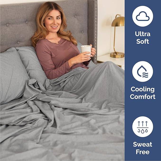 Cal King 6 Piece Sheet Set - Cooling & Breathable - Hotel Luxury Bedding, Includes Fitted Sheet for Women, Men, Kids & Teens - 1 Flat, 1 Fitted Sheet, 4 Pillowcases w/Deep Pockets - Heathered Grey