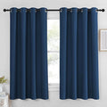 NICETOWN Blackout Curtain Panel 63 inch Long for Window - Thermal Insulated Solid Grommet Blackout Drape for Bedroom Living Room Kitchen (Single Panel, 52W x 63L, Moroccan Blue)