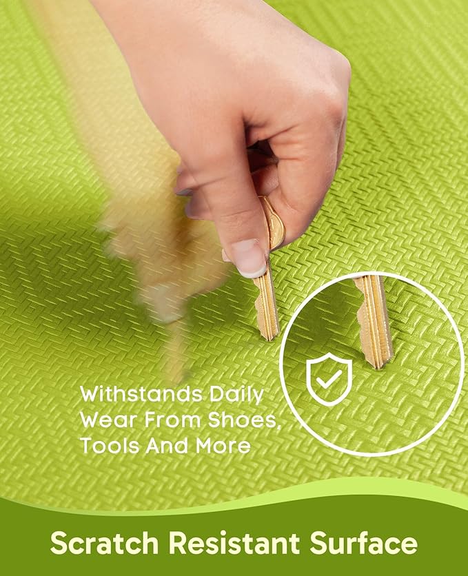 Ophanie Kitchen mats for Floor, 3/4 inch Thick, Kitchen Rugs, 20''x48'' Anti Fatigue Standing Cushioned Mat, Waterproof,Comfort Ergonomic mat for Office, Home, Sink, Green Non-Slip Bottom