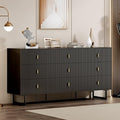 Modern Chest of Drawers with 9 Drawers,Deep Drawers,Clothes Organizer,Large Storage Cabinet for Living Room, Bedroom,Hallway,with Anti-Tipping Device,Dark