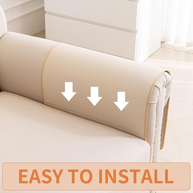 HAOMAIJIA Anti Slip Sofa Armrest Organizer Arm Chair Bedside Caddy Storage Organizer For Recliner Couch With 6 Pockets For Cell Phone Tv Remote Control (Beige, 31.89 inches × 18.5 inches)