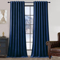 Navy Blue Velvet Blackout Curtains 84 Inches for Bedroom, Room Darkening Drapes Super Soft Elegant Thermal Insulated Privacy Window Curtain for Living Room, Back Tab Rod Pocket, W52 X L84, 2 Pcs