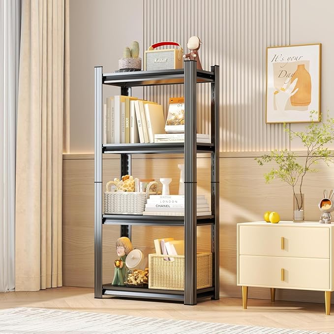 Garage Shelves,14-48''W Heavy-Duty Storage Shelves, Double-Layer Uprights, Thickened Shelves, Waterproof &Rustproof, Suitable for Indoor & Outdoor Use.
