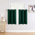 ChrisDowa Small Window Curtains for Kitchen and Bedroom - Grommet Short Thermal Insulated Room Darkening Curtains (2 Panels, Forest Green, 52 x 36 Inch)