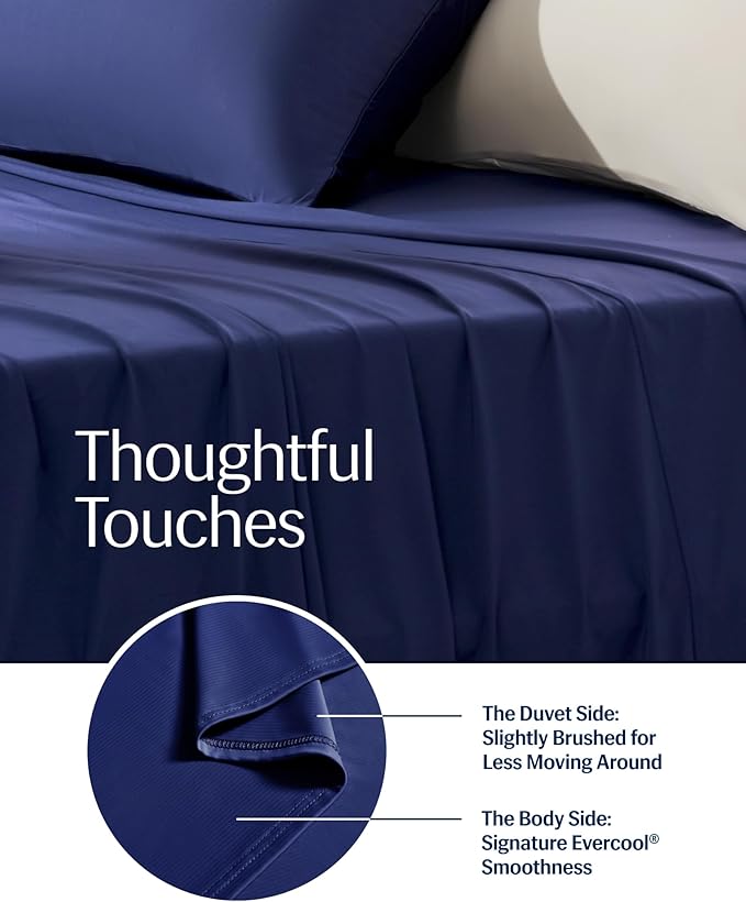 REST® Evercool®+ Top Sheet, Cali King/King Size, Midnight Blue, 104"X108" (1 Flat Sheet only)