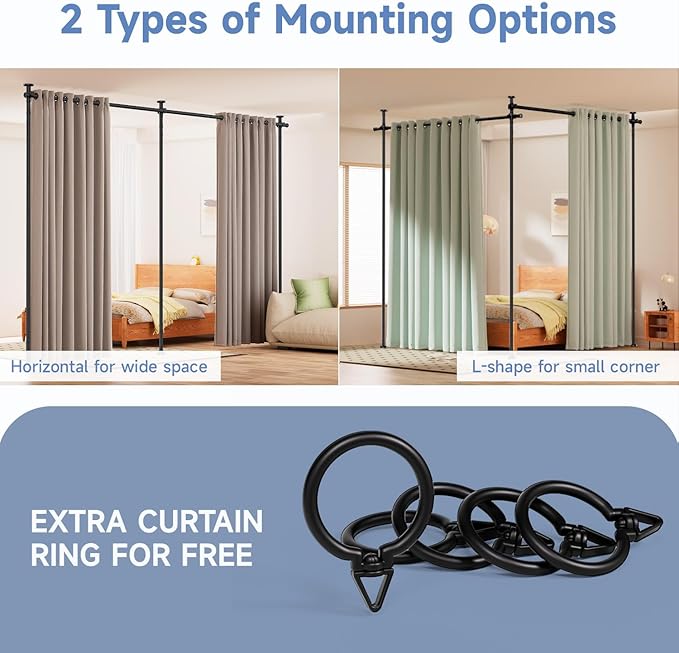 Room Divider Folding Privacy Screens with Wheels, 6FT Tall Divider for Room Separation, Movable Room Partitons and Dividers, Indoor Room Dividers Panel with Fabric (Black, 1 Panel-114‘’)
