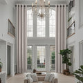 Extra Long Linen Curtains 144 inch Length 2 Panels Thick Faux Linen Blended Window Drapes Burlap Textured Curtains with Grommet for Living Room Farmhouse 12ft (52x144 Beige) Natural