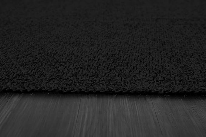 Easy Jute Rug 9x12 Indoor Outdoor Natural Rugs Solid Fiber Rug Woven Area Rug Boho Easy Clean Inside Carpet for Living Room Bedroom Dining Room Hallway or Outdoor Patio Porch (9 X 12 Dark Grey)