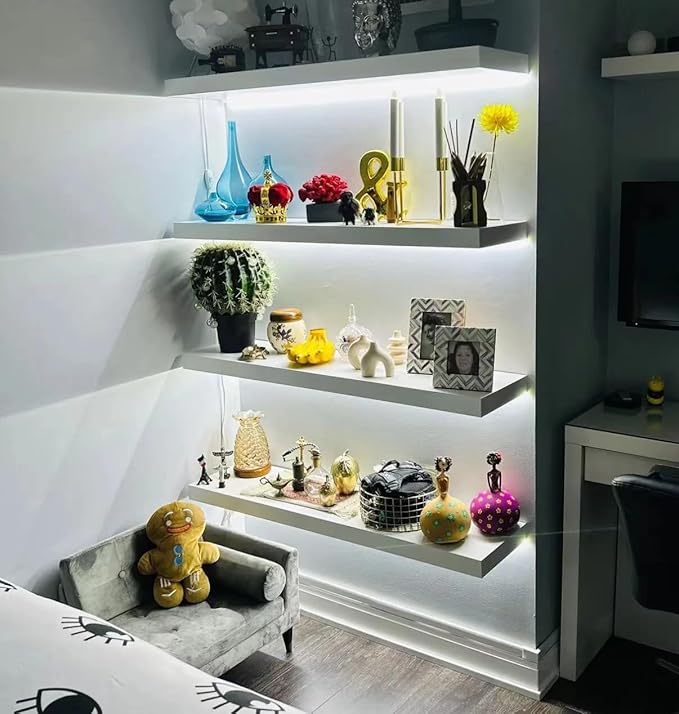 Motion Sensor Under Cabinet LED Lighting Kit for Kitchen Cabinets Counter Shelf Bookcase Closet, 20ft PCS Strip with Transformer,White 6500K (Cold White 6500K, 4 * 5Ft)