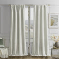 Joydeco Vanilla Grey Velvet Curtains 84 Inches 2 Panels, Luxury Thermal Insulated Soft Curtains for Bedroom & Living Room, Room Darkening Velvet Drapes, Rod Pocket (52W x 84L)