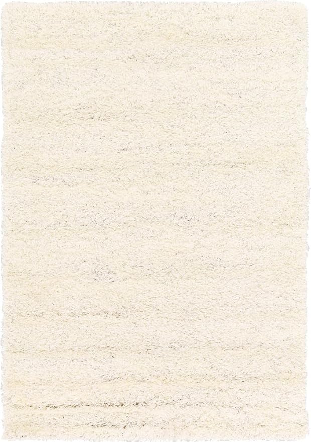Unique Loom Solid Shag Collection Area Rug (4' 1" x 6' 1" Rectangle, Snow White)