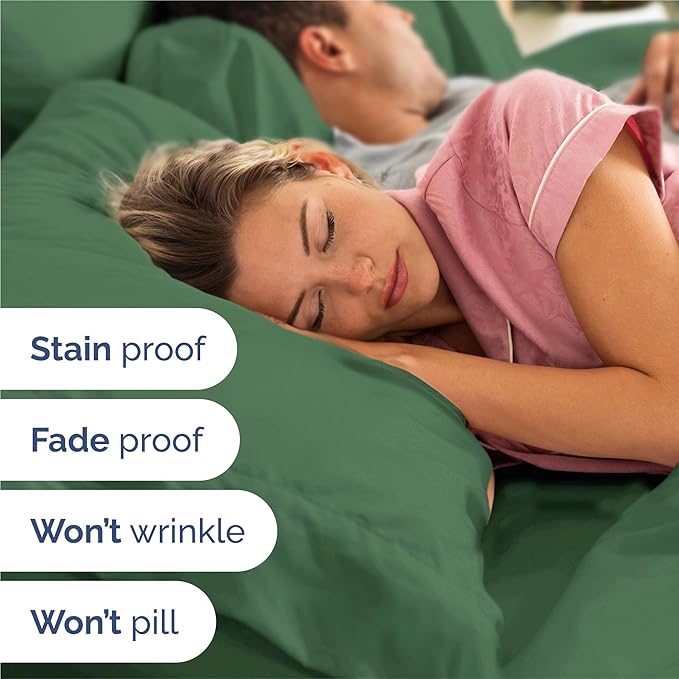 Full 6 Piece Sheet Set - Cooling, Comfy & Breathable - Hotel Luxury Bedding, Includes Fitted Sheet for Women, Men, Kids and Teens - 1 Flat, 1 Fitted Sheet, 4 Pillowcases with Deep Pockets - Emerald