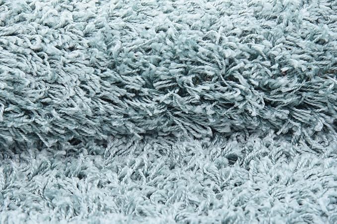 Unique Loom Solid Shag Collection Area Rug (6' 1" x 9' Rectangle, Light Slate Blue)