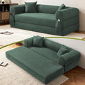 80" Convertible Sofa Bed,Corduroy Folding Sleeper Sofa Bed Queen with Pillows & Storage,Modular Pull Out Couches Boneless Couch for Living Room,Compressed Couch in a Box,Light Green