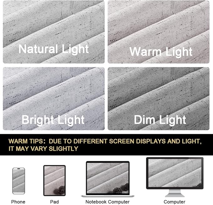 PrinceDeco Blackout Curtains 63 Inch Length Short Blackout Curtains 2 Panels Sets for Bedroom Living Room Room Darkening Curtains Linen Texture Drapes for Windows, 52" W x 63" L,Glacier Grey