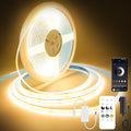 COB LED Strip Lights Warm White,24V Dimmable led Light Strip KIT with Remote and app Control,2700K 25FT/7.5m 8mm Wide Ra>90 Cuttable Flexible Strip Lights for Bedroom,Wardrobe,Cabinet