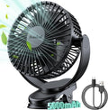 Svinkal USB Personal Clip on Fan 5000mAh Battery Operated 6in, Type C, 3 Speed, 720° adjustment, Small Portable Fan for Table, Bedroom, Desk, dormitory, Camping, Stroller, Golf Cart