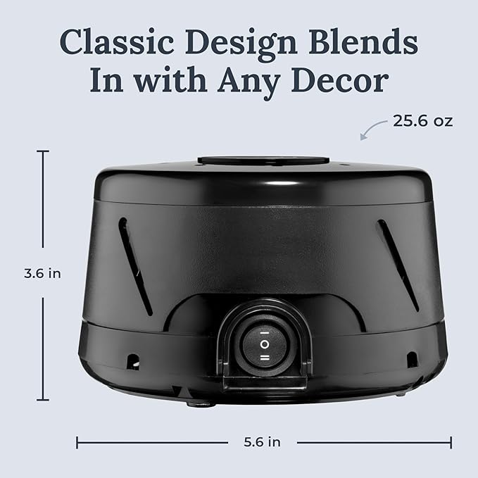 Yogasleep Dohm Classic (Black) The Original White Noise Machine, Soothing Natural Sound from a Real Fan, Noise Cancelling for Office Privacy, Travel & Meditation, Sleep Therapy for Adults & Baby