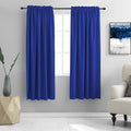DONREN Cobalt Blue Curtains Blackout Curtains - 63 Inch Curtains Thermal Insulated Rod Pocket Curtain Panels for Living Room,2 Panels