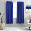 DONREN 2 Panels Royal Blue Blackout Curtain Panels for Bedroom - Thermal Insulated Solid Rod Pocket Curtains (42 x 72 Inches)