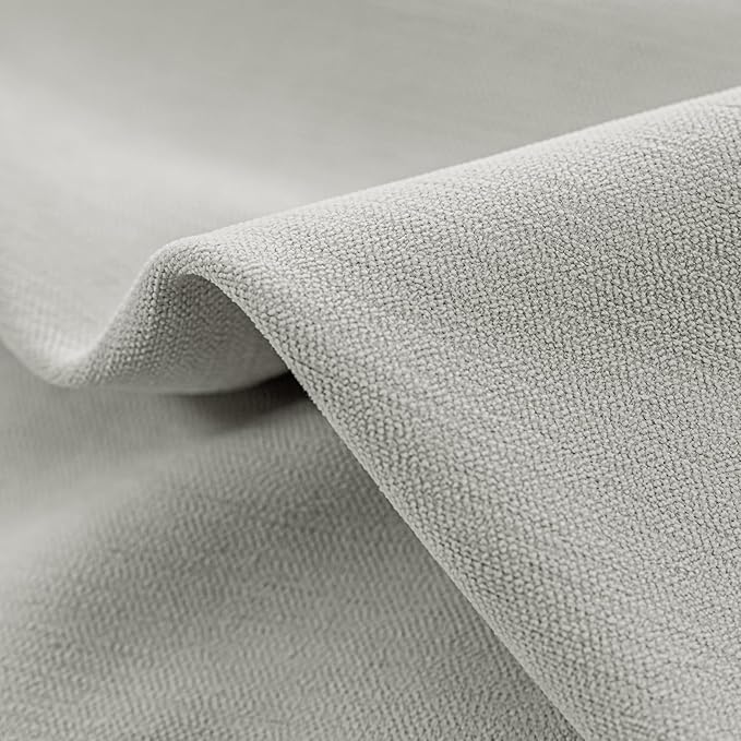 jinchan Chenille Blackout Curtains 96 Inches Long 2 Panels Light Grey Thermal Insulated Curtains for Living Room Bedroom Triple-Weave Noise Reducing Drapes Back Tab Privacy Window Curtains 50x96 Inch
