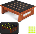 One Step Stool for Adults Seniors with Non-Slip Rubber Stepping Feet, Heavy Duty Wooden Step Stools for Bathroom, Bedroom, Kitchen & Bedside Support (Rustic Brown, 5.5 Inch-Noctilucent)