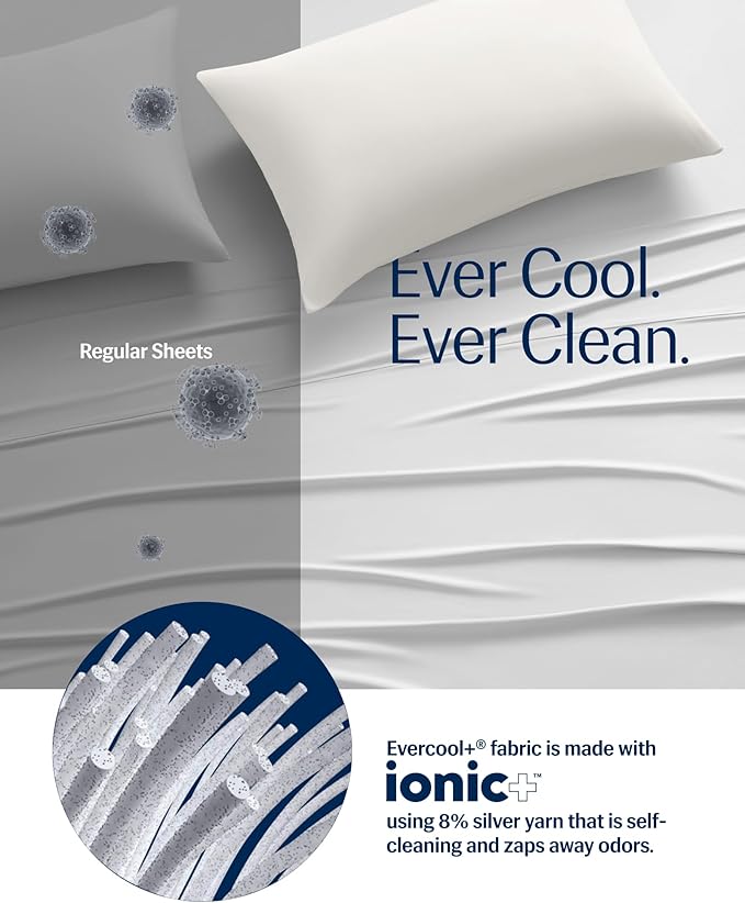 REST® Evercool®+ Top Sheet, Full/Queen Size, Arctic White, 93"X108" (1 Flat Sheet only)