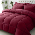 JOLLYVOGUE California King Comforter Set, Ultra-Soft Bed in a Bag Cal King Size 7 Pieces, Oeko-TEX Certified Bedding Set with Down Alternative Comforter, Sheets, Pillowcases & Shams, Burgundy