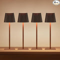 LUTEC 4 Pack Cordless Table Lamp,6000mAh Rechargeable Battery Operated Desk Lamp,Two Adjustable Heights,Waterproof, Touch Control & 3 Color Stepless Dimming for Restaurant/Bedroom/Bars/Outdoor (Brown)