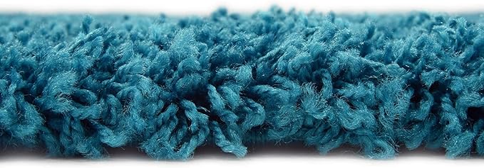 Unique Loom Solid Shag Collection Area Rug (8' Square, Turquoise)