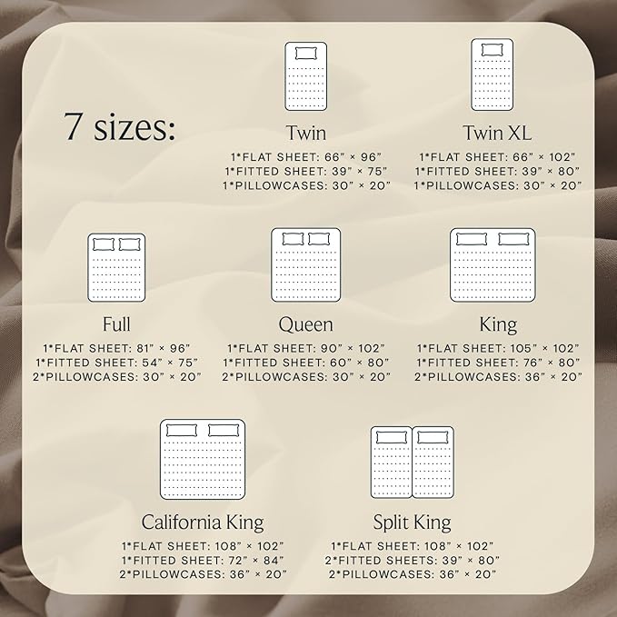 LuxClub 4 PC California King Sheet Set, Deep Pockets Wrinkle Free Cooling Bed Sheets Hotel Bedding for Women, Men, Includes 1 Fitted Sheet, 1 Flat Sheet and 2 Pillowcases-Soft Dark Khaki