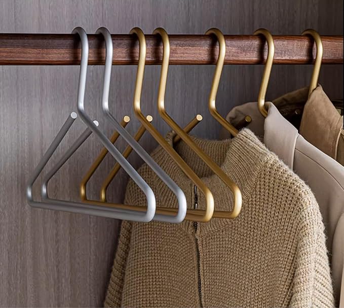 Premium Matte Silvery Aluminum Coat Hangers 100 Piece Set, 16.5” Extra Smooth & Durable Metal Shirt Dress Hanger,Aluminum Alloy Hanger,Clothing Support,Clothing Hang