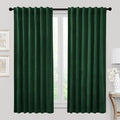 RYB HOME Hunter Green Velvet Curtains 72 inches Length - Blackout Thermal Insulated Drapes Window Treatment Luxury Solid Decor for Home Office Study Room, W52 x L72 inches, 2 Panels