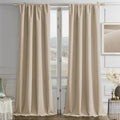 Joydeco Latte Coffee Velvet Curtains 72 Inches 2 Panels, Luxury Thermal Insulated Soft Curtains for Bedroom & Living Room, Room Darkening Velvet Drapes, Rod Pocket (52W x 72L)