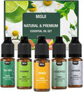 Essential Oils for Diffuser for Home, Top 5 Aromatherapy Oils,Candle&Soap Making,10ml（Orange, Lavender, Peppermint, Eucalyptus, Tea Tree）